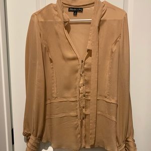 Elizabeth and James Sheer Button Down Blouse